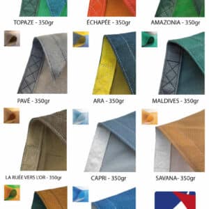 Voiles d'ombrage 350gr planche de couleurs